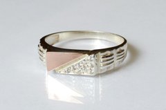 Срібний перстень печатка з накладками із золота М 1 24