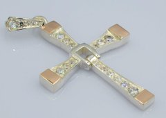 Срібний хрестик з напайками із золота к-2