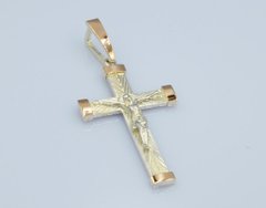 Чоловічий хрест срібло з золотом к-7