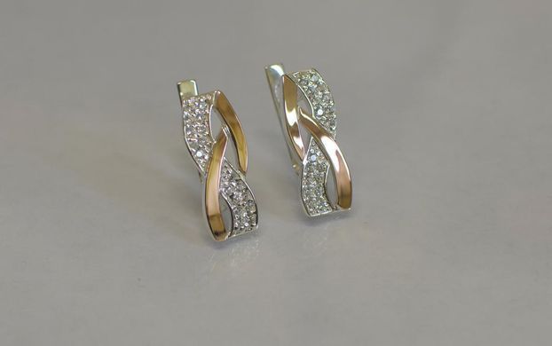 Серебряные серьги с фианитами 103с