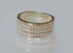 Серебряное кольцо с пластинами золота 201к 22