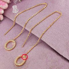 УЦІНКА!!! Сережки протяжки Xuping медичне золото позолота 18К А/В 1-4321/1