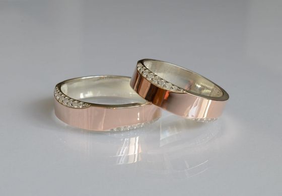 Обручальное кольцо из серебра с золотом Обр32 15
