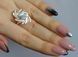 Серебряное кольцо с золотыми вставками 156к 15