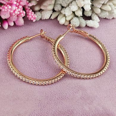 Серьги кольца Xuping d: 29 мм медицинское золото позолота 18К А/В 1-4390
