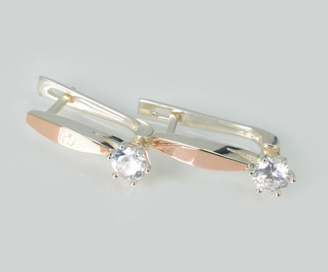 Серебряные серьги с золотыми пластинами 285с