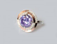 Серебряное кольцо с пластинами золота 211к 22