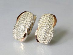 Серебряные серьги с золотыми накладками 068с