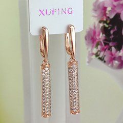 Серьги подвески Xuping медицинское золото позолота РО английский замок А/В 1-4391