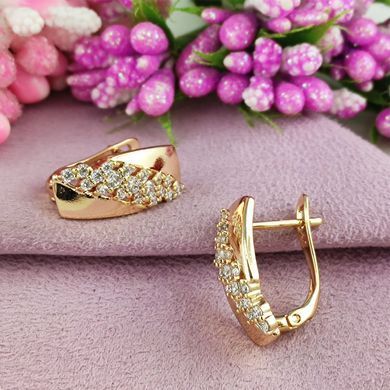 Сережки Xuping медичне золото позолота 18К англійська застібка А/В 1-3945