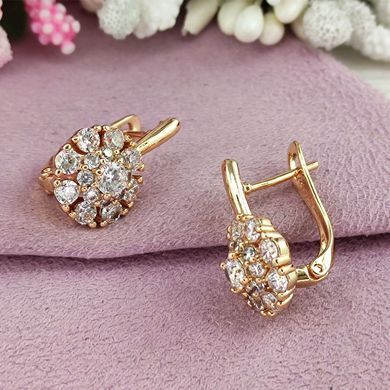 Серьги Xuping медицинское золото позолота 18К английский замок А/В 1-4360