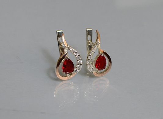 Серебряные серьги с золотыми пластинами 164с