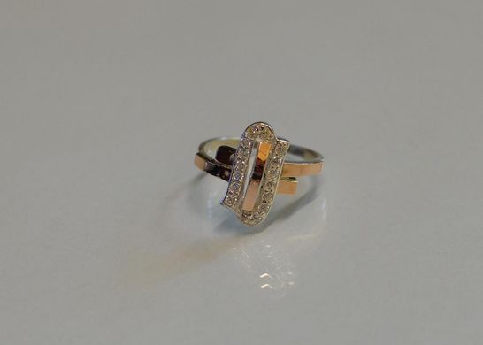 Серебряное кольцо со вставками из золота 006к 15