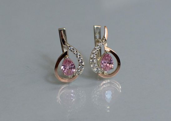 Серебряные серьги с золотыми пластинами 164с