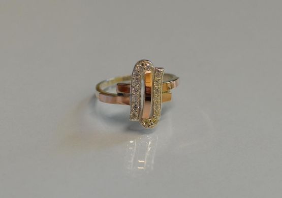 Серебряное кольцо со вставками из золота 006к 15