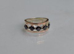 Серебряное кольцо с золотыми вставками 22