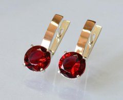 Серебряные серьги с напайками из золота 055с