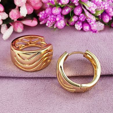 Серьги кольца Xuping медицинское золото позолота 18К А/В 1-4166