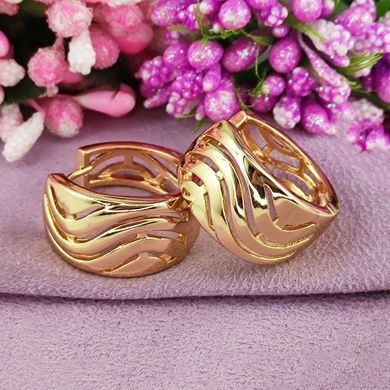 Серьги кольца Xuping медицинское золото позолота 18К А/В 1-4166
