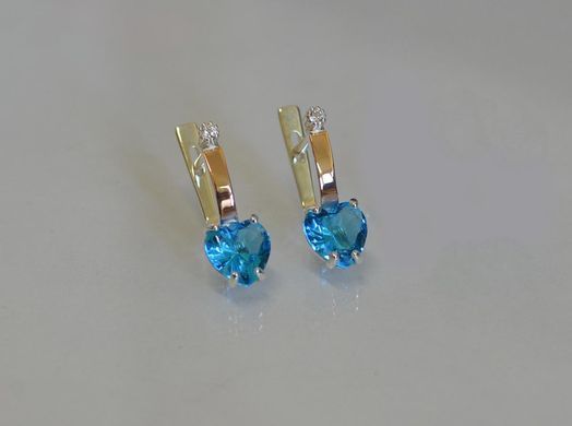 Серебряные серьги с золотыми напайками 025с