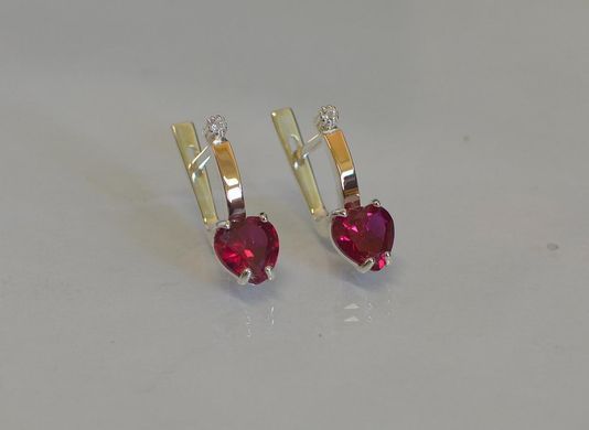 Серебряные серьги с золотыми напайками 025с