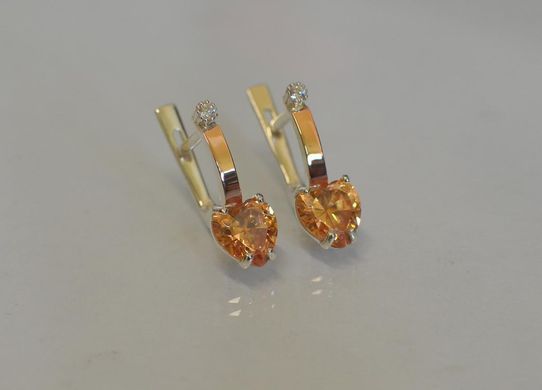 Серебряные серьги с золотыми напайками 025с