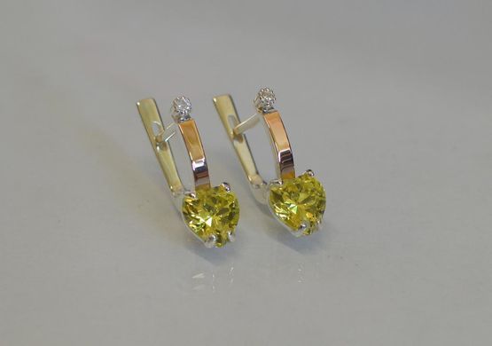 Серебряные серьги с золотыми напайками 025с