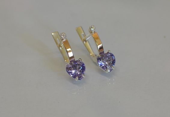 Серебряные серьги с золотыми напайками 025с