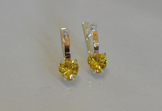 Серебряные серьги с золотыми напайками 025с