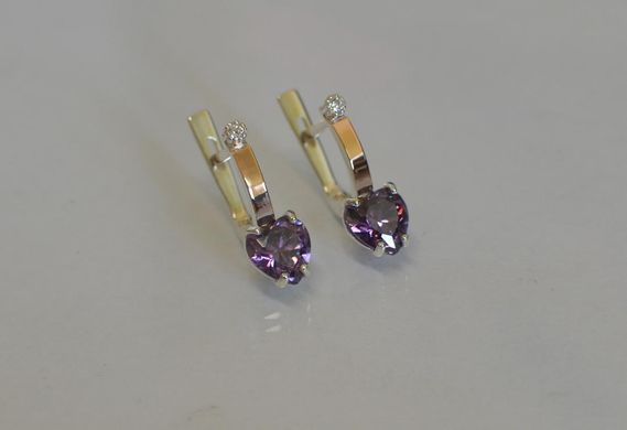 Серебряные серьги с золотыми напайками 025с