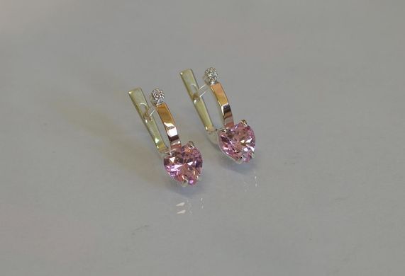 Серебряные серьги с золотыми напайками 025с