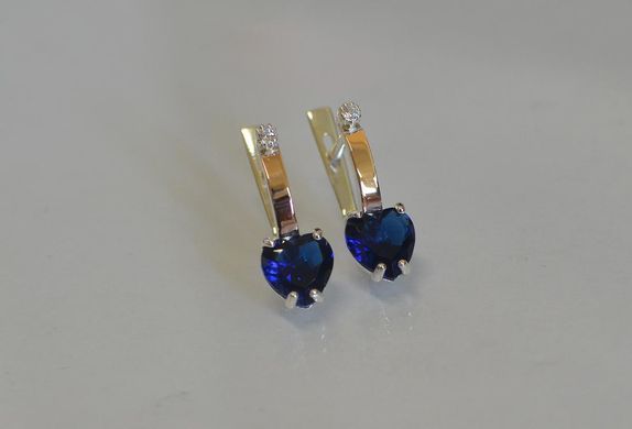 Серебряные серьги с золотыми напайками 025с