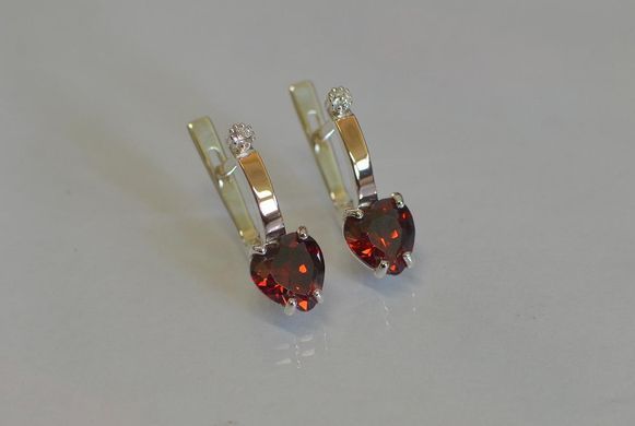 Серебряные серьги с золотыми напайками 025с