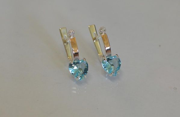 Серебряные серьги с золотыми напайками 025с