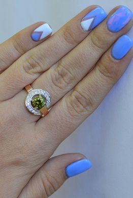 Серебряное кольцо с золотыми накладками 003к 15