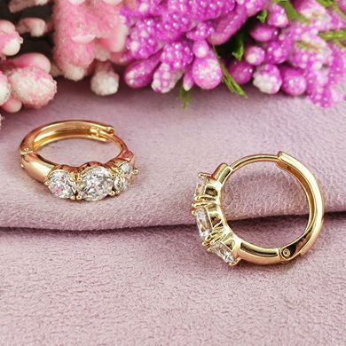 Серьги кольца Xuping медицинское золото позолота 18К А/В 1-4242