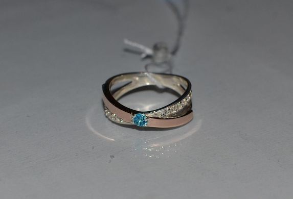 Серебряное кольцо со вставками из золота 057к 15