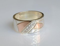Обручальное кольцо из серебра с золотом Обр34 23
