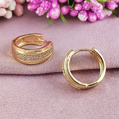 Серьги кольца Xuping медицинское золото позолота 18К А/В 1-4244