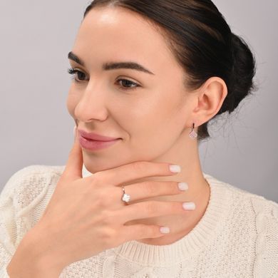 Серебряное кольцо с клевером и золотыми вставками 307к-3 15