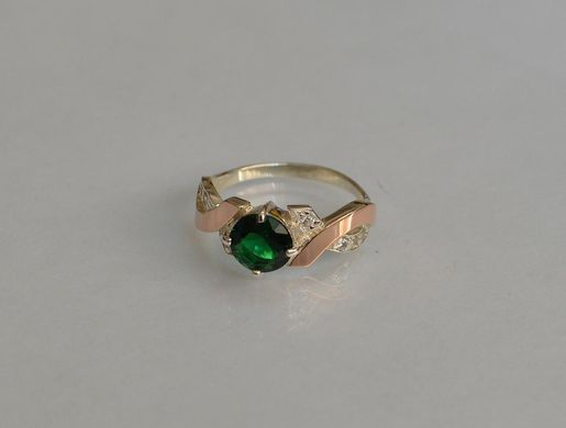 Серебряное кольцо с напайками из золота 033к 21