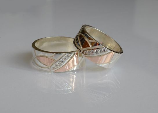 Обручальное кольцо из серебра с золотом Обр34 23