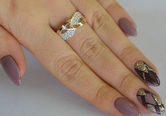 Серебряное кольцо с фианитами 103к 15