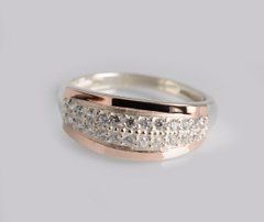 Серебряное кольцо с пластинами золота 216к 22