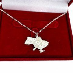 Серебряная подвеска на цепочке "Карта Украины" (2031п)