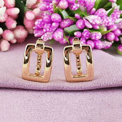 Серьги Xuping медицинское золото позолота 18К английский замок А/В 1-4069