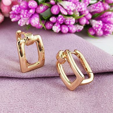 Серьги Xuping медицинское золото позолота 18К английский замок А/В 1-4069