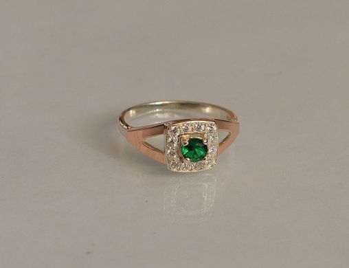 Серебряное кольцо со вставками из золота 032к 15