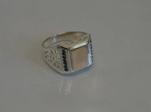 Серебряная печатка с накладками из золота Мп15 18
