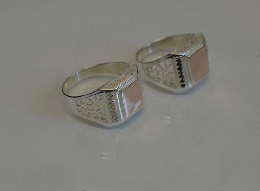 Серебряная печатка с накладками из золота Мп15 18